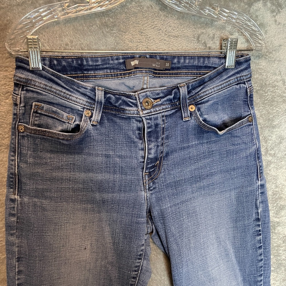 Levis 529 Women Curvy Bootcut Jeans 10 SHORT Low Rise Y2K Worn In Medium Wash - Picture 3 of 13